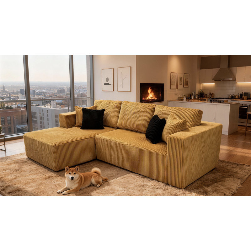 Canapé modulaire Fogshire, Orienté à gauche (vu de face), Gingembre gingembre