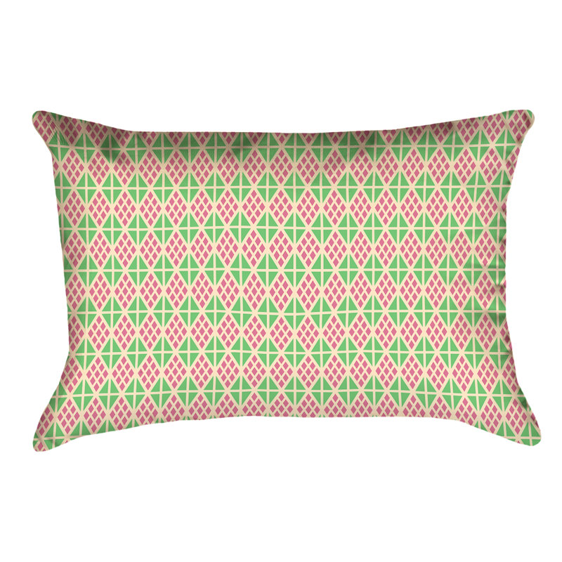 Coussin Katelyn Elizabeth, Faux lin, Rose/vert