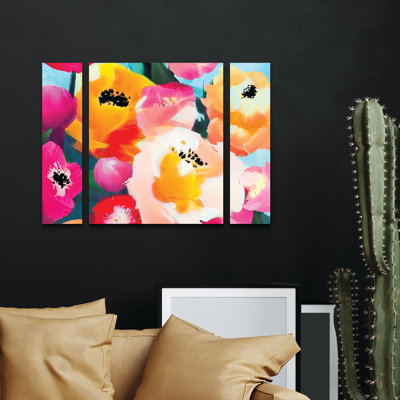 3 Panel Wall Art Set - Tina Lavoie 'Spring Is Bursting Forth' Canvas Wall Art for Living Room, Bedroom, or Office Decor by 