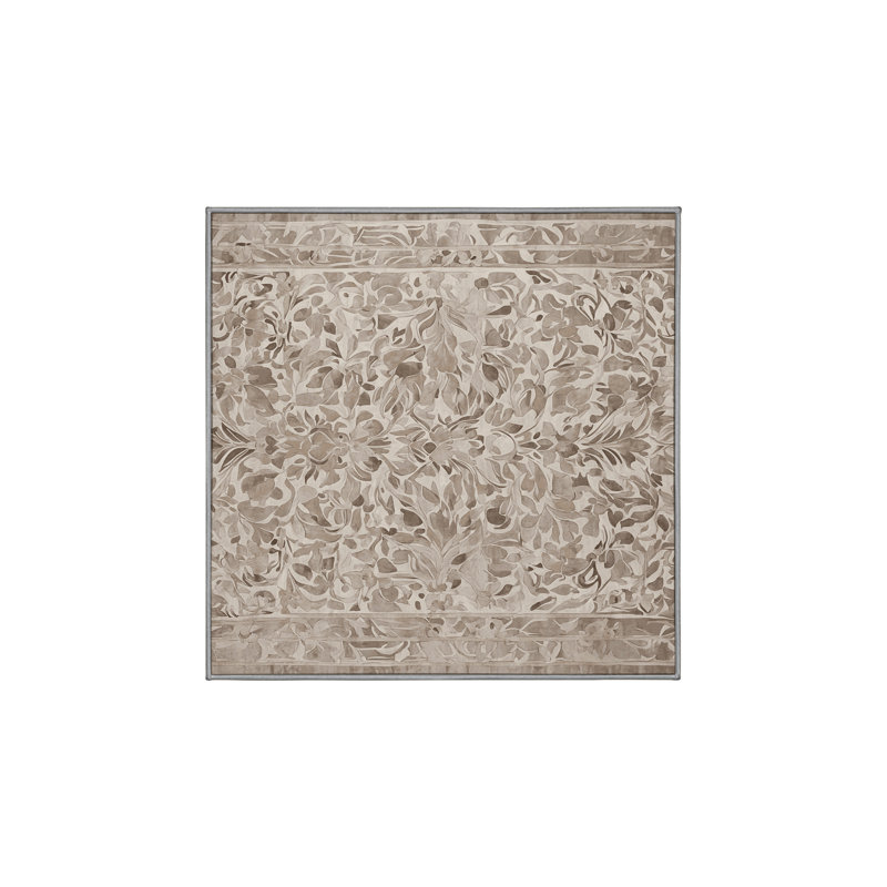 Tapis gris lavable à la machine, Carré 5 pi
