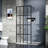 Walk-in Shower Door 34x72", Black, Tempered Glass, Firm Installation Kit 34x72 Door, Black Painted Frame, Glass Panel