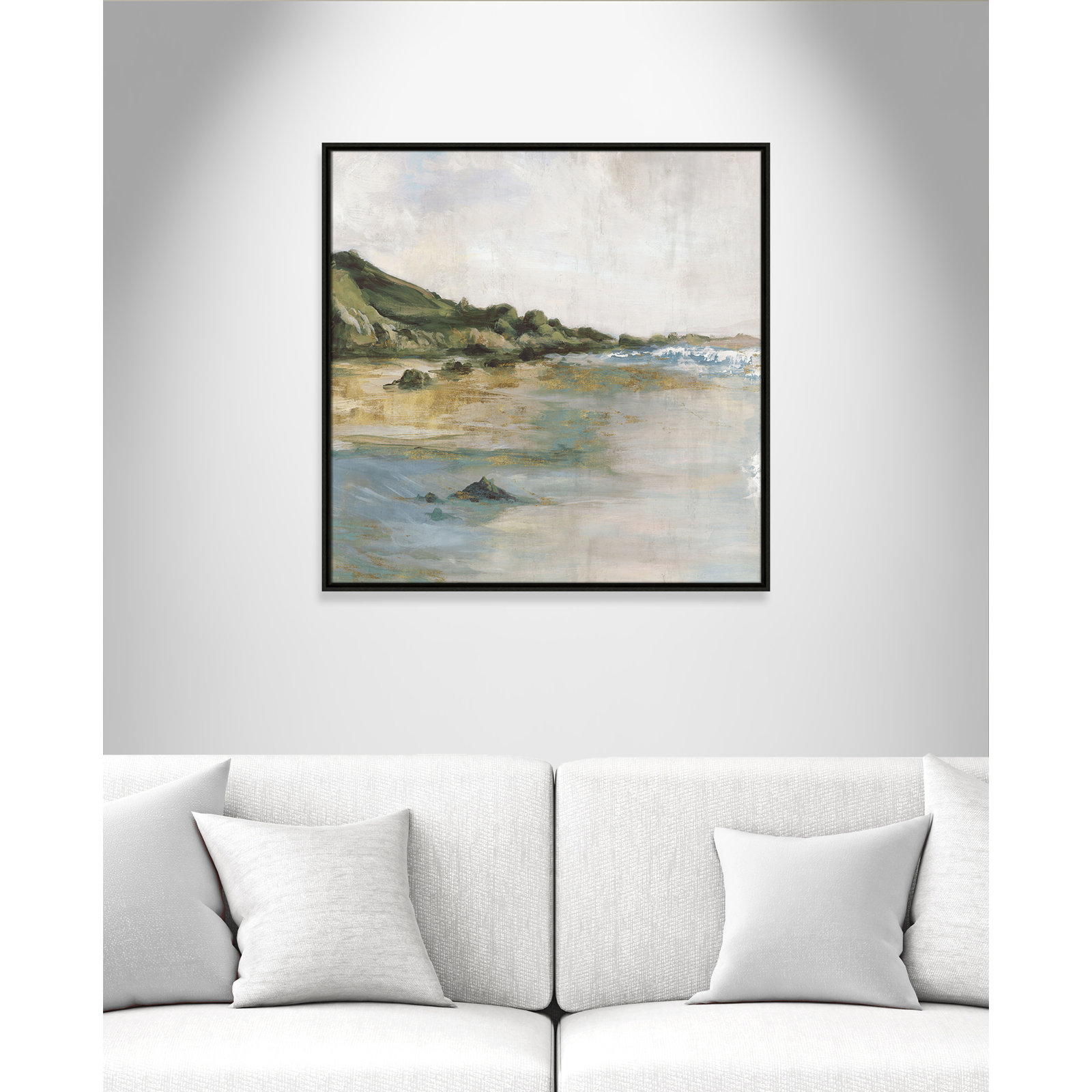 Cordoba "Tide's Edge" Print, 31.5" H x 31.5" W, Espresso