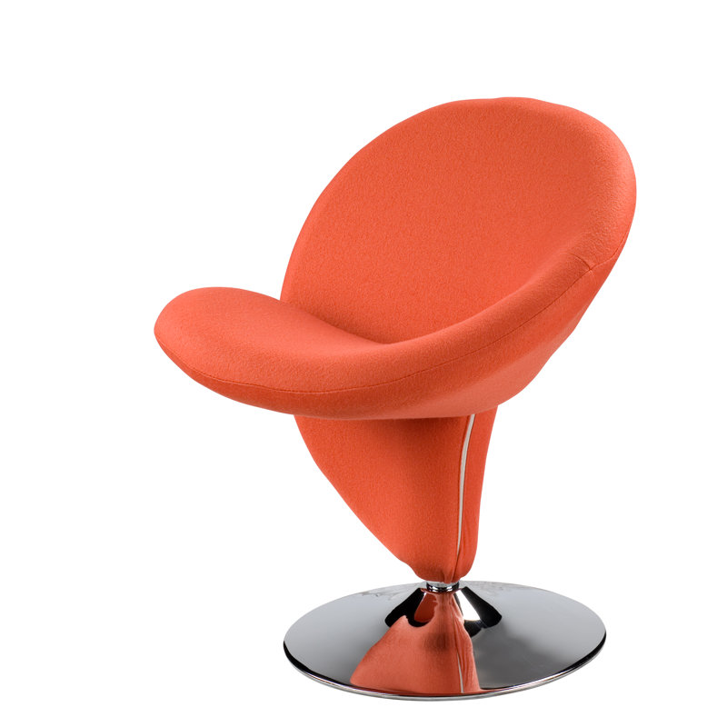Edinburg Upholstered Swivel Accent Chair, Orange