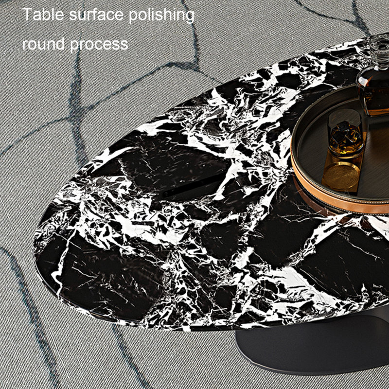 Italian oval marble coffee table