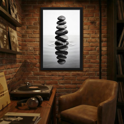 Bain et buanderie, pierres équilibrées, art zen