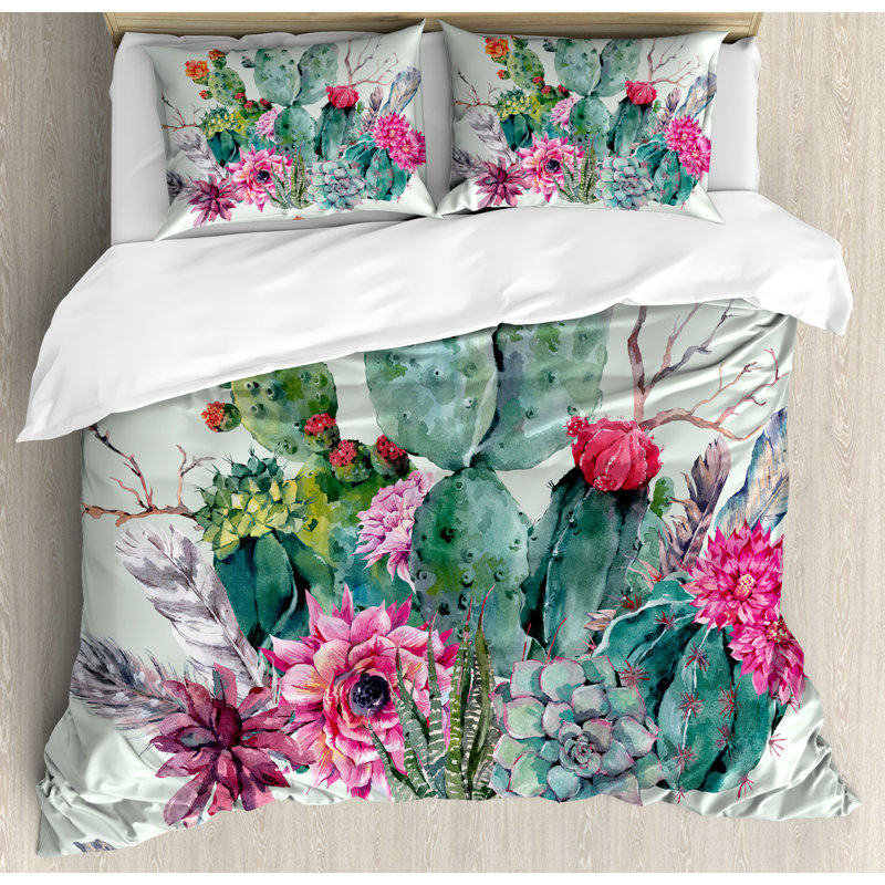 Eclectic Floral Duvet Cover, Queen