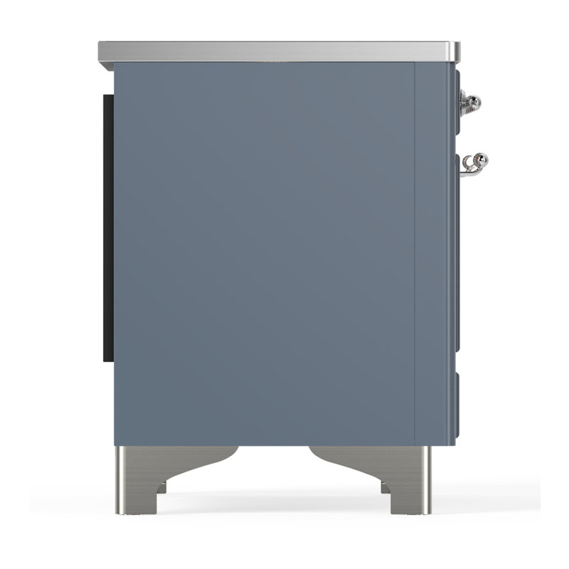 Majestic III Series 40 Inch Induction Range with 6 Induction Elements in Stainless Steel (Brass Trim), Blue Gray, Chrome
