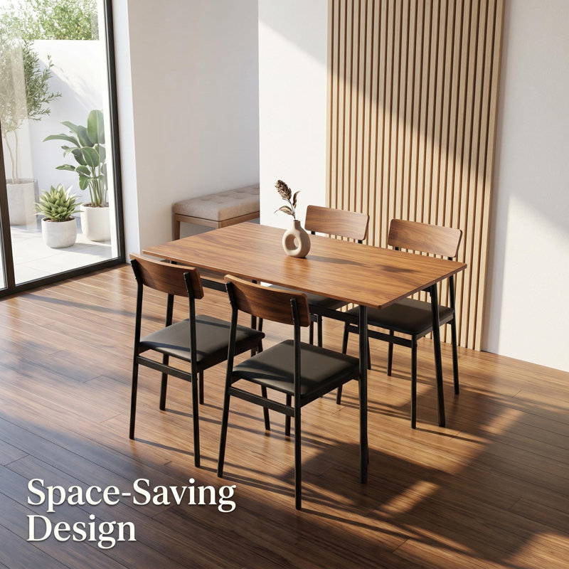 Ensemble de table de salle à manger pour 4 personnes avec chaises rembourrées en polyuréthane pour salle à manger et appartement