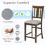 Chaises de salle à manger seulement, ensemble de chaises de salle à manger à hauteur de comptoir pour 4 personnes, chaise de cuisine avec siège rembourré