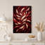 Plumes tourbillonnantes crème sur toile rouge foncé-135385759