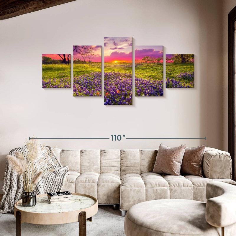 Pastel Horizon Lavender Field, 42" H x 92" W
