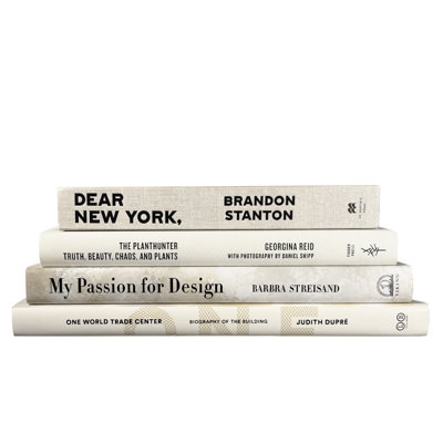 Decorative Books - Beach Coffee Table Stack - 4 Beige Books