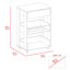 Chariot de cuisine, trois tablettes, quatre roulettes - blanc / noyer foncé