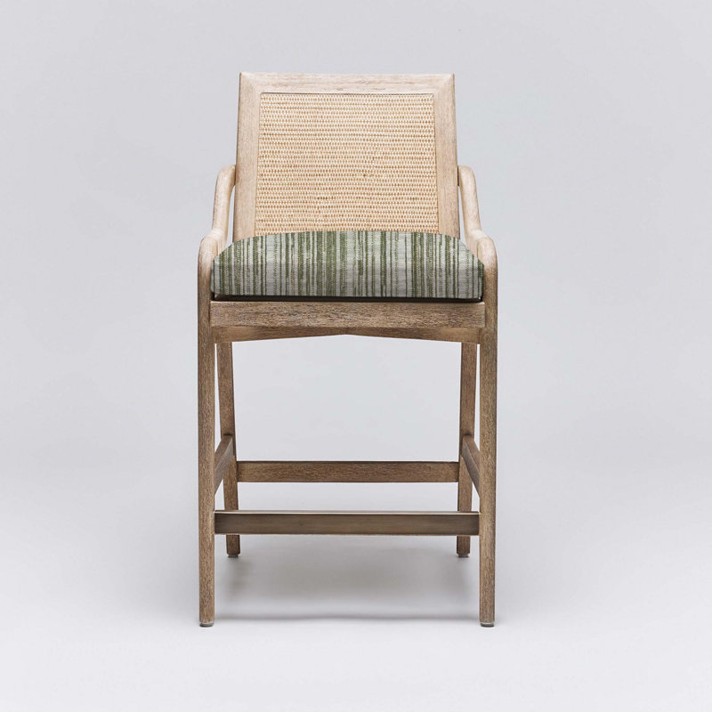Tabouret de comptoir 26 po Delray, Cadre sauge / ceruse blanche
