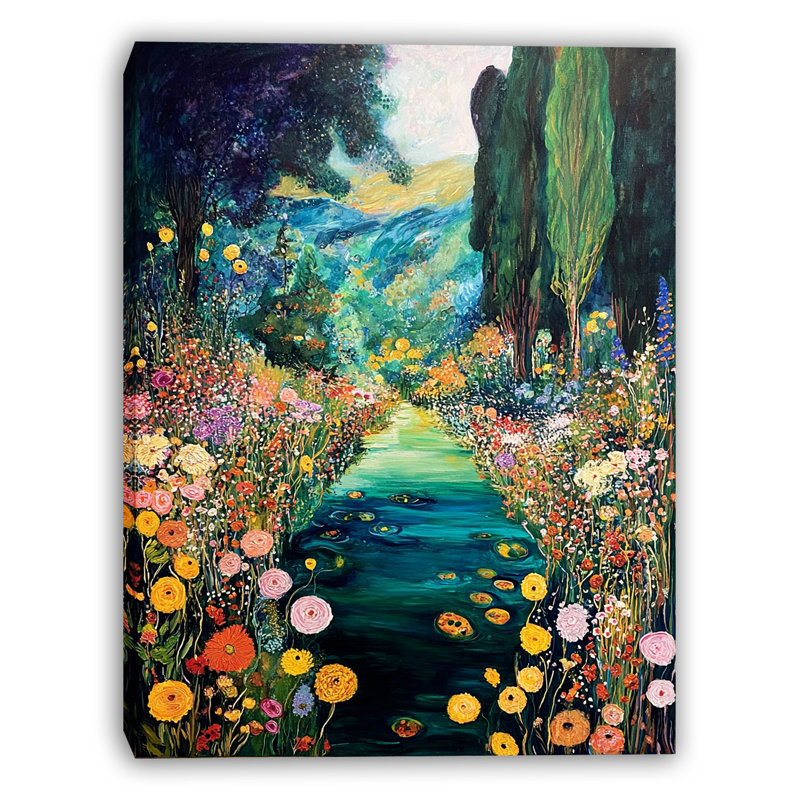 Art mural sur toile Blooming River Passage, H 36 po x l 24 po x P 1,5 po