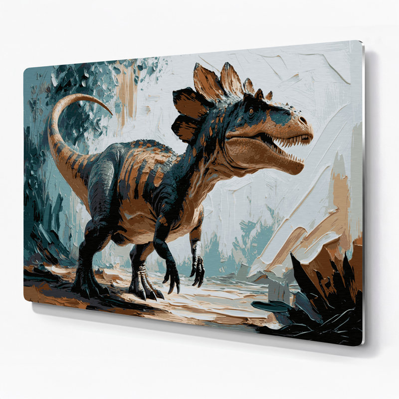 «Dinosaur Parasaurolophus», art mural en métal brun, H 20 po x l 24 po