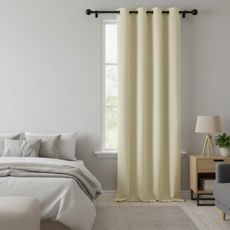 Blackout Single Curtain Panel, Beige