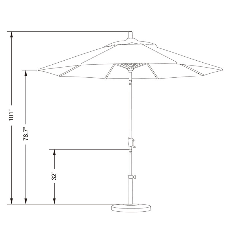 Parasol de marché 9 pi Ayomipo, Sunbrella indigo vif