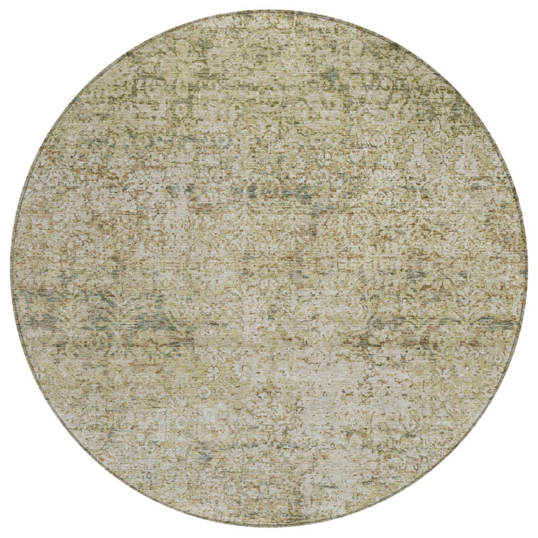 Machine Washable Indoor/Outdoor Xhevrie Sage Rug