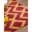 Tapis d'intérieur rectangulaire en laine rouge et or fait main, géométrique et noué à la main-1418891544