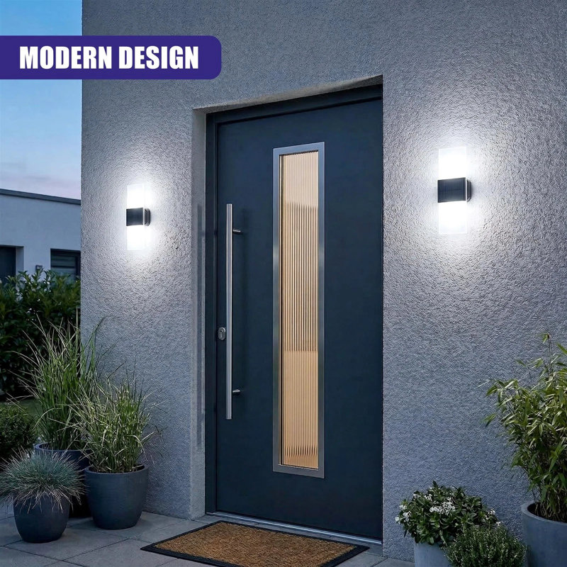 Premium Design Solar Dual White Led Wall Sconce - Modern Outdoor Lamp For Garden And Patio