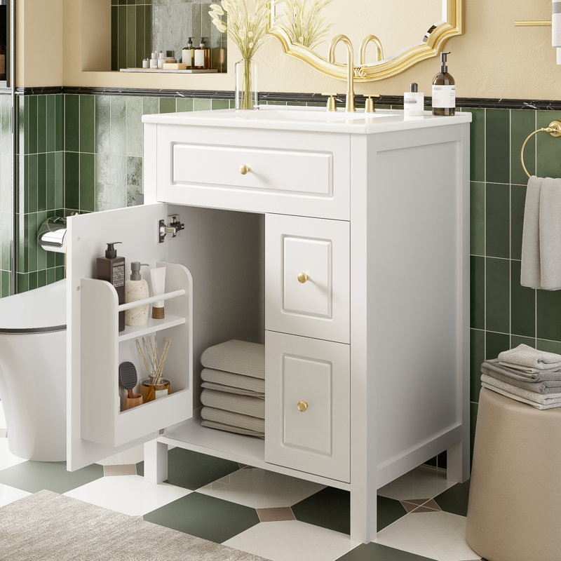 24-Inch Bathroom Vanity, White