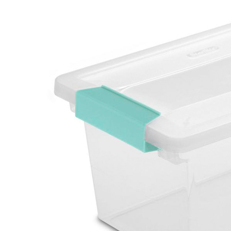 Sterilite 64 Quart Latching Storage Tote Box (12 Pack) + Deep Clip Box (4 Pack)
