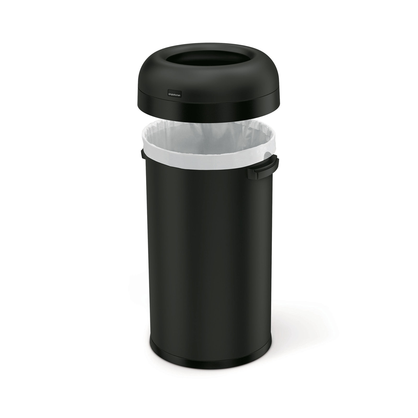 simplehuman 16gal Bullet Open Trash Can, Black