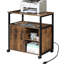 Classeur de bureau avec ports de chargement, compartiments de format A4 et lettre, cadres latéraux en métal, installation simple, prise de maison à finition rustique, support, installation rapide, palette de couleurs