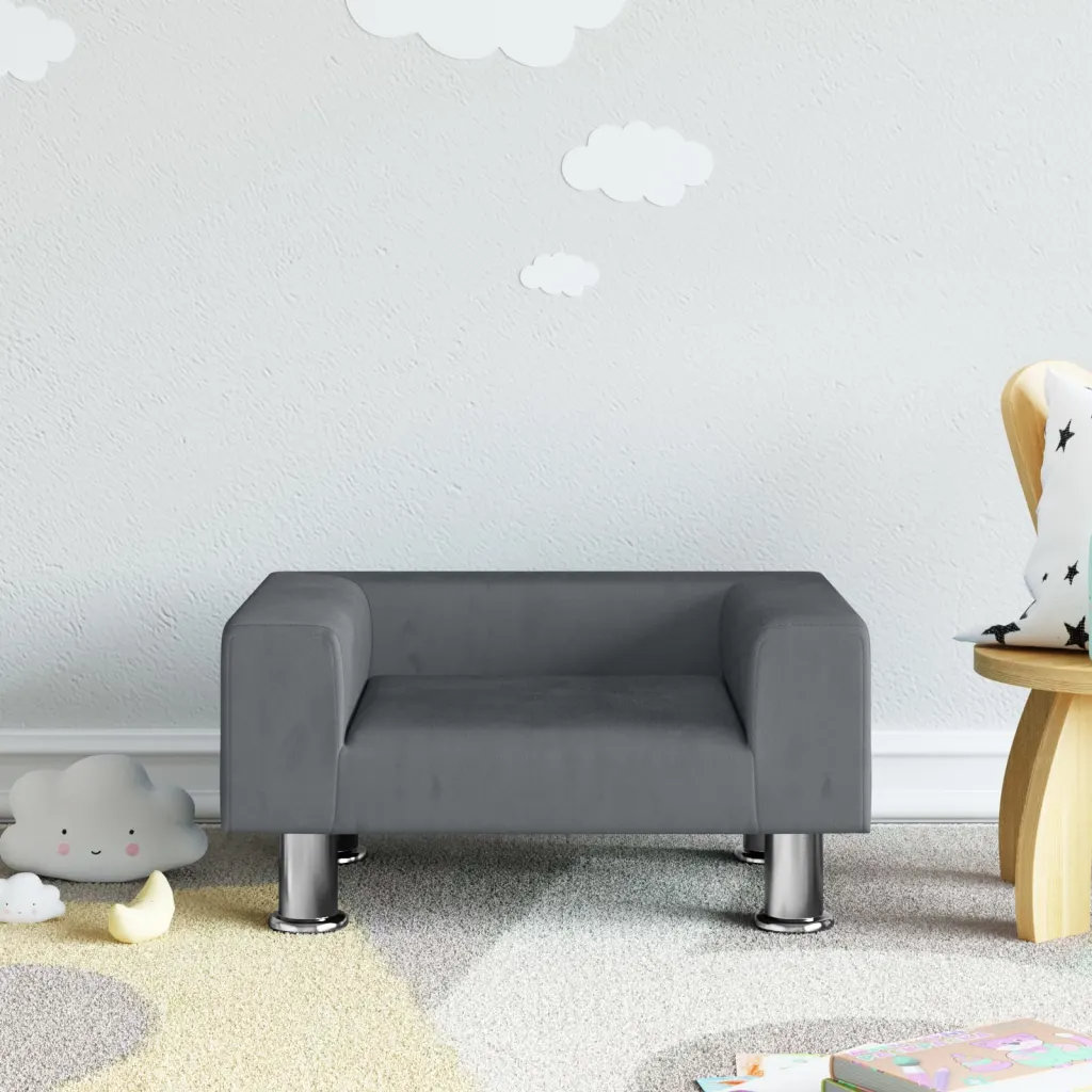 Vidaxl Kindersofa Schwarz 50x40x26,5 cm Samt