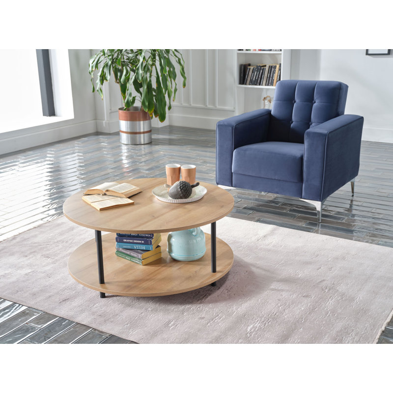 Shept 3 Legs Coffee Table with Storage, Brown
