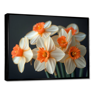 Yellow Orange Sunflower Smile Daffodils - Daffodils Wall Art Living Room