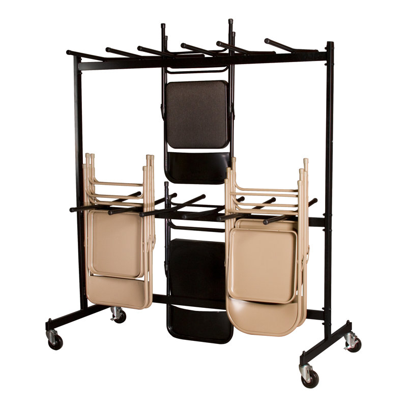 690 lb. Capacity Commercial Grade Steel 2-Tier Folding Chair Dolly
