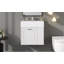 Meuble-lavabo de 21,8 po avec lavabo, armoire flottante murale, grand tiroir, tablette réglable, porte-papier hygiénique, système de fermeture en douceur-117193817