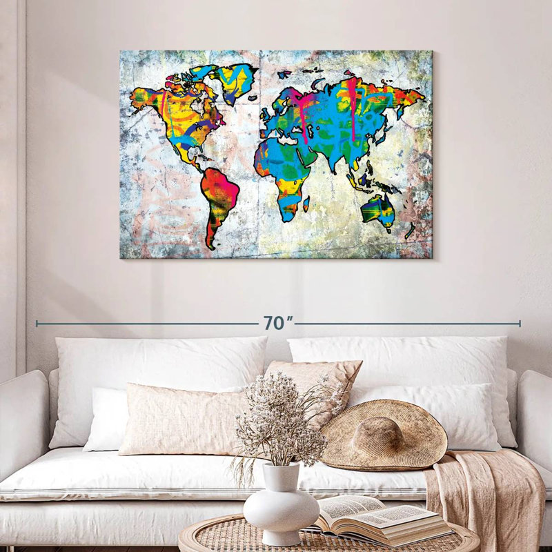 Carte du monde urbain Aliaz, H 30 po x l 45 po