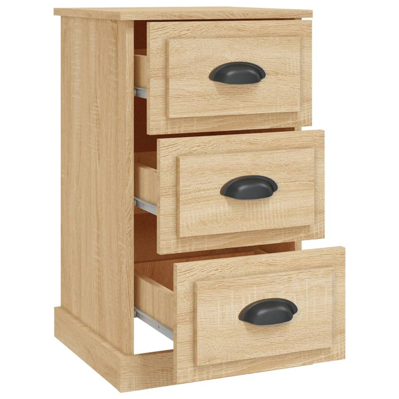 Curci 39cm W Particle Board / Chipboard Bedside Table, Sonoma Oak