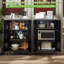 Armoire garde-manger en métal 42 po H, armoires de rangement pour garde-manger avec 2 tablettes, pour salle de bain de bureau à domicile, assemblage requis, noir-1644078897