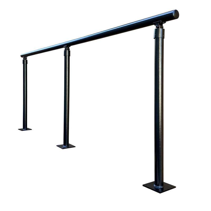 Main courante en aluminium H 38 po x l 96 po x P 1,9 po, Noir martelé