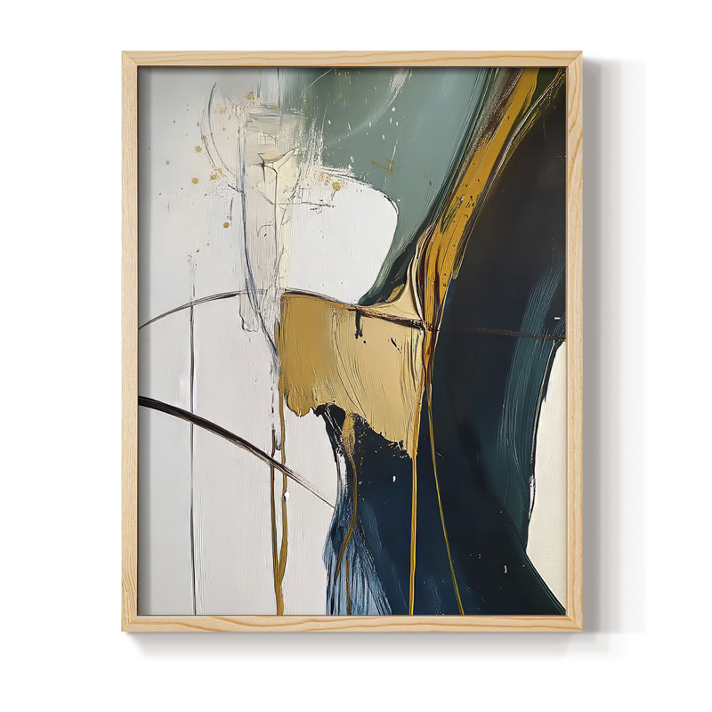 Série ABSTRACT DCxxvi, reproduction encadrée - bois massif, Naturel, H 11 po x l 9 po