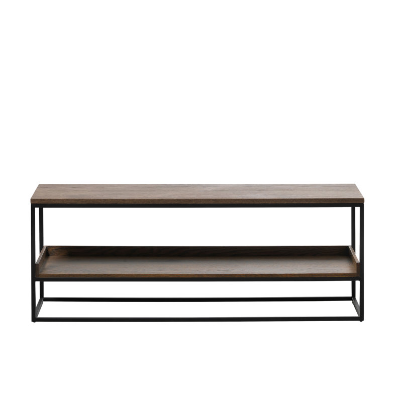 Bradford Solid Wood Storage Bench, Smoked Oak