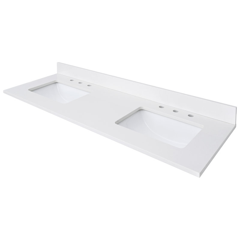 61'' W Double Vanity Top, Everest White