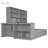 Full Size Wooden Daybed with Built-in Desk, Open Shelves, LED Lights and 3 Storage Drawers for Home Bedroom-129519475