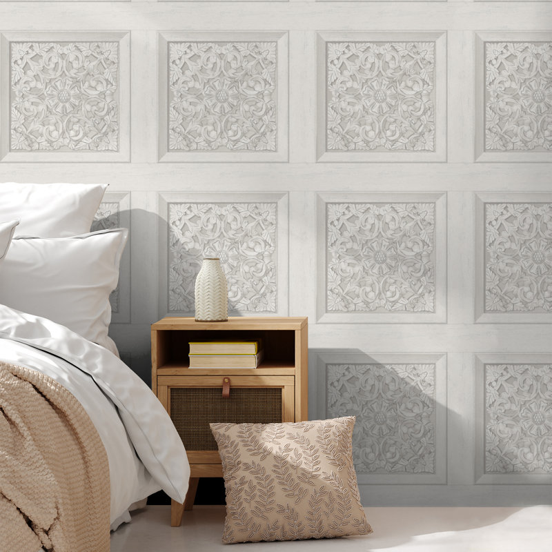 Carved Panel Wallpaper, Stone