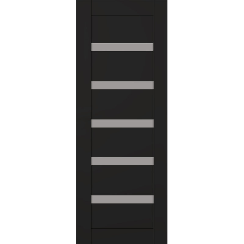 Dalle de porte intérieure en bois givré Elira, 31,8125 po x 95,24 po, Noir mat