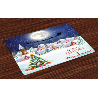 Jann Christmas Winter Sky Moon Star Placemat