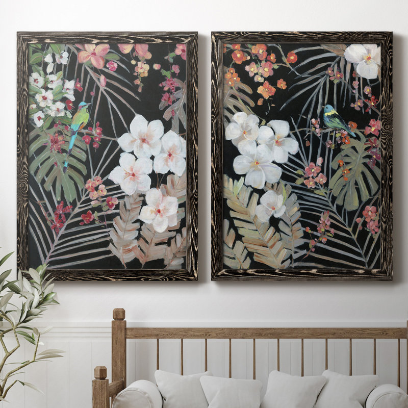Tropical Midnight I - ensemble de 2 reproductions d'art, H 31,5 po x l 47 po x P 1,5 po, H 31,5 po x l 47 po x P 1,5 po