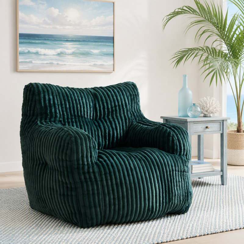 Fauteuil à billes en velours côtelé doux et moelleux rempli d'éponge à mémoire de forme pour un confort et une détente ultimes dans les espaces intérieurs