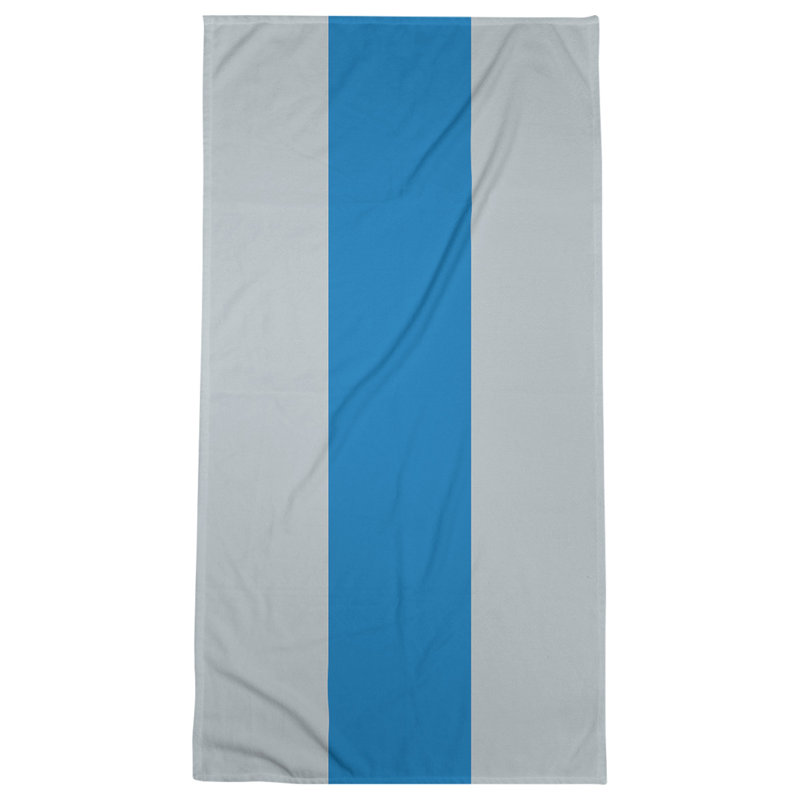 Cotton Blend Lightweight Bath Towel, Silver/Blue/Silver