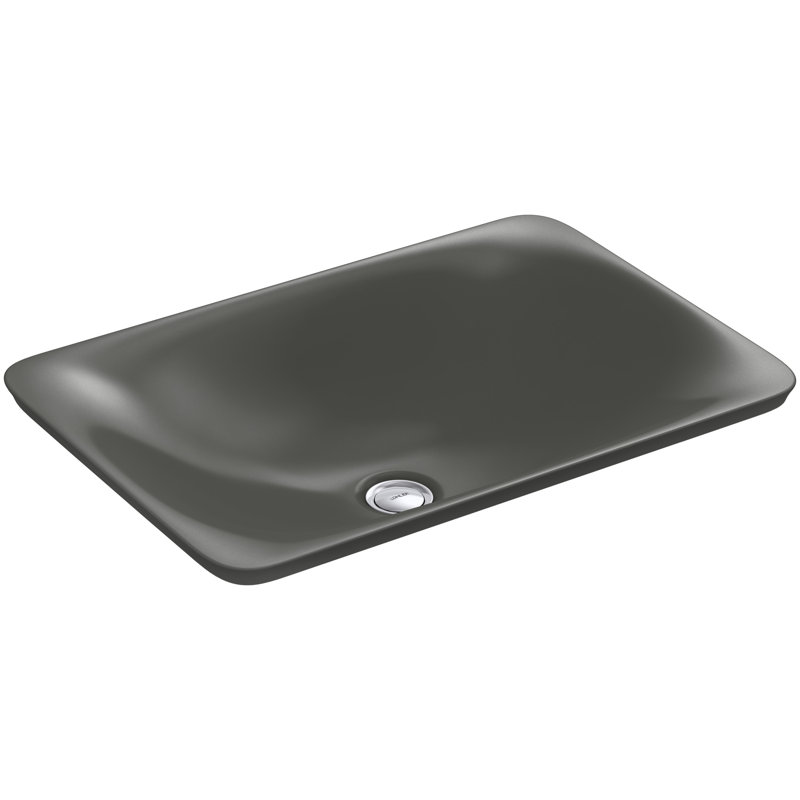 Carillon® Ceramic Rectangular Drop-in Bathroom Sink, Thunder Gray