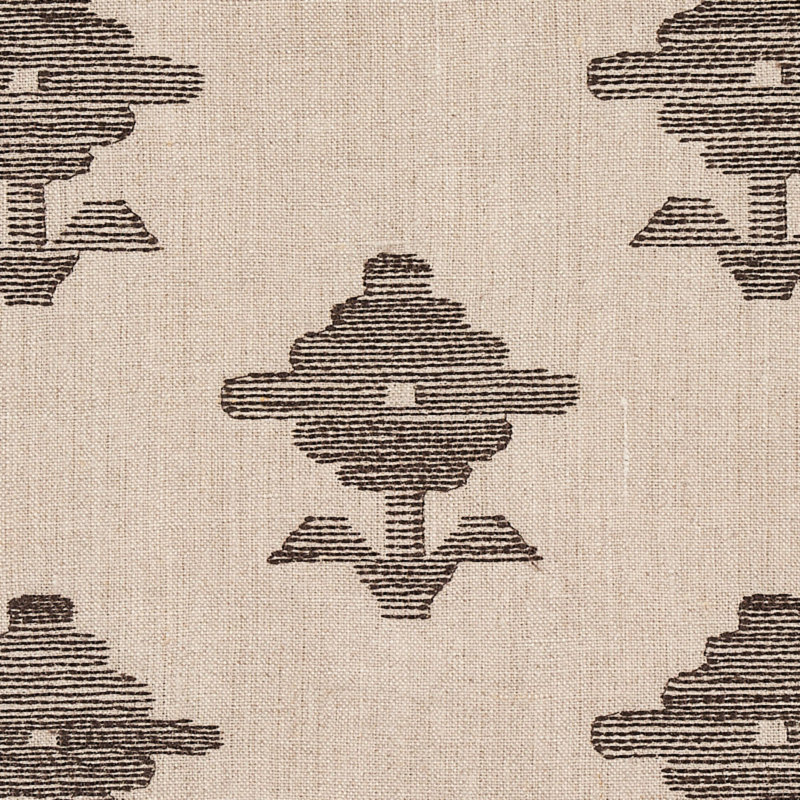 Rubia Embroidery Fabric, Brown